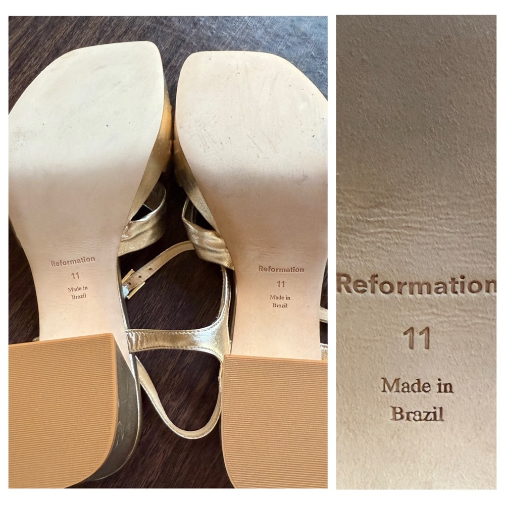 Reformation Maize Platform Heeled Sandals - gold - Picture 12 of 15